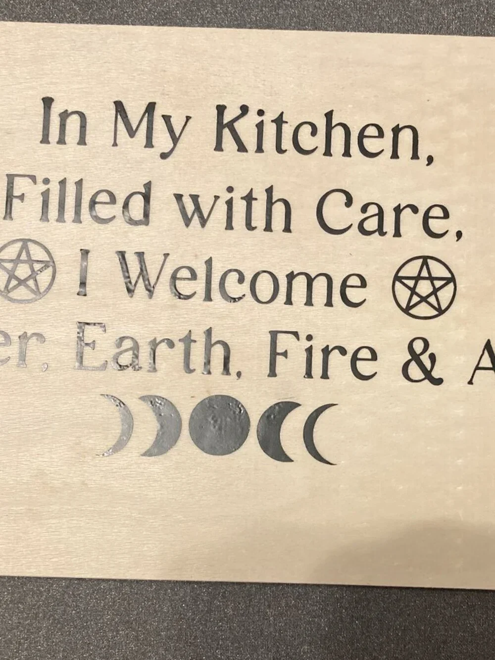 Handcrafted Elemental Kitchen Sign - Picture 1 of 2